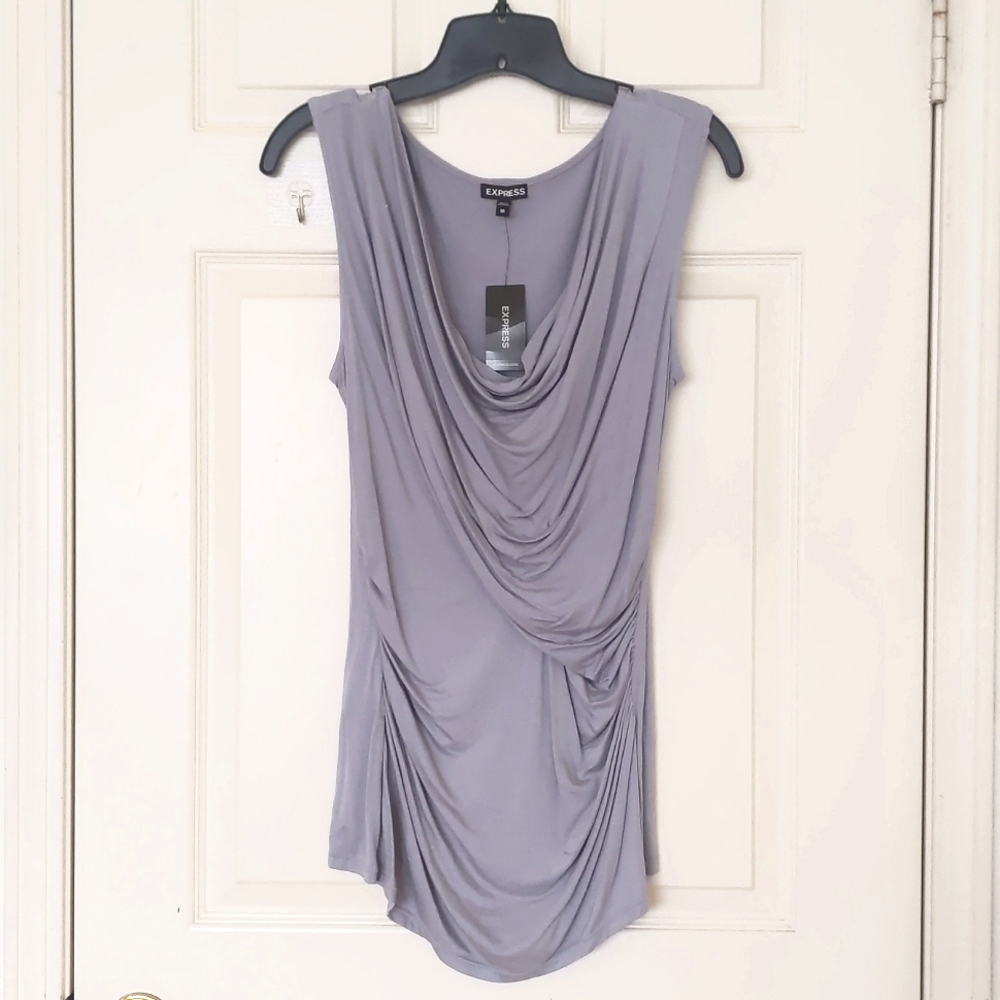 NWT. Express Rayon/Spandex Sleeveless top with front design.